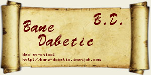 Bane Dabetić vizit kartica